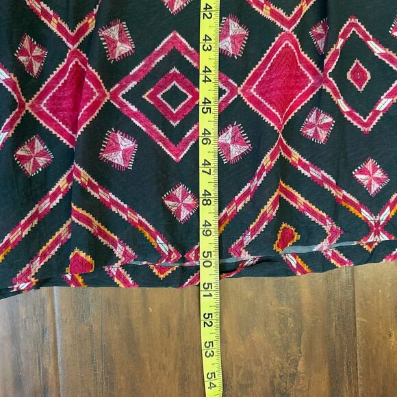 ANTHROPOLOGIE RUJUTA SHETH Marie Cinched Caftan in Black Red Diamond Print - Picture 15 of 15